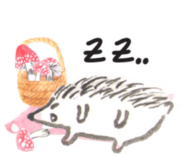 Hedgehogs of the mushroom forest2 sticker #11089276