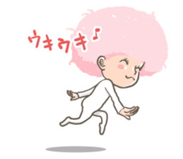 Pink Afro sticker #11089386