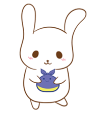 shy rabbit and moe scarf sticker #11089760