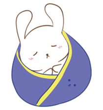 shy rabbit and moe scarf sticker #11089761