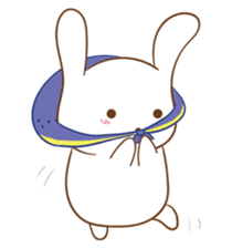 shy rabbit and moe scarf sticker #11089763