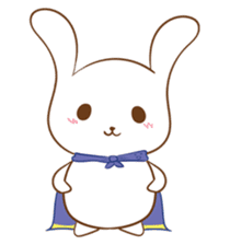 shy rabbit and moe scarf sticker #11089766