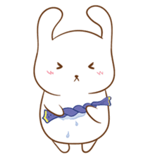 shy rabbit and moe scarf sticker #11089767