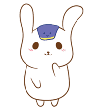 shy rabbit and moe scarf sticker #11089769