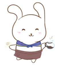 shy rabbit and moe scarf sticker #11089774
