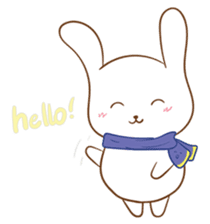 shy rabbit and moe scarf sticker #11089780