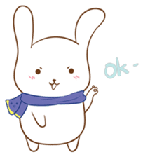 shy rabbit and moe scarf sticker #11089781