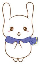shy rabbit and moe scarf sticker #11089782