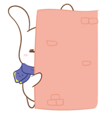 shy rabbit and moe scarf sticker #11089784