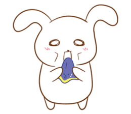 shy rabbit and moe scarf sticker #11089788
