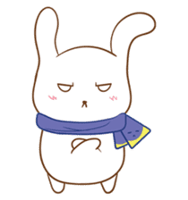 shy rabbit and moe scarf sticker #11089790