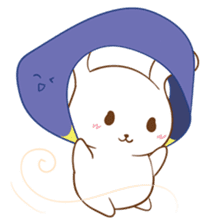 shy rabbit and moe scarf sticker #11089791