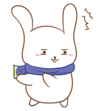 shy rabbit and moe scarf sticker #11089792