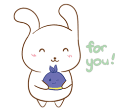 shy rabbit and moe scarf sticker #11089793