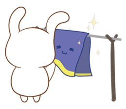 shy rabbit and moe scarf sticker #11089796