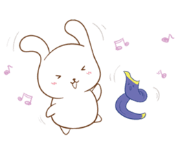 shy rabbit and moe scarf sticker #11089797