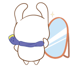 shy rabbit and moe scarf sticker #11089798