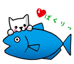 Daily life of the white cat bell. sticker #11091934