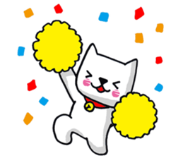 Daily life of the white cat bell. sticker #11091941