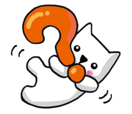 Daily life of the white cat bell. sticker #11091945
