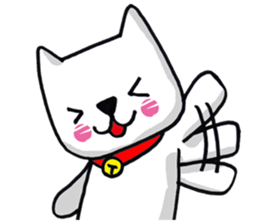 Daily life of the white cat bell. sticker #11091950
