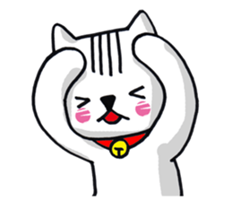 Daily life of the white cat bell. sticker #11091955