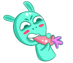 A Cool Piggy-Rabbit named Buabua sticker #11093128