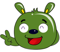 Babie-Rabbit in Green, ver. 2 sticker #11097828