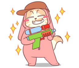 CatRabbit ; Songkran sticker #11098083