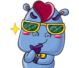 A Very Cool Blue Bobie-Hippo sticker #11099489