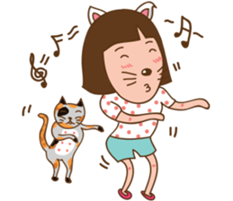 June and baby cat sticker #11100708