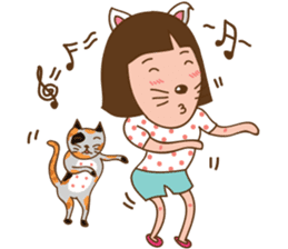 June and baby cat sticker #11100708
