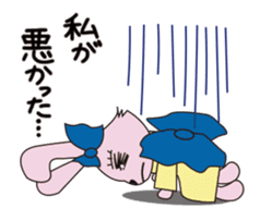 Rabbit fly sky with a ribbon by mogu396 sticker #11100919