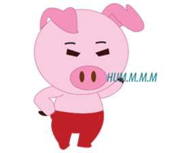 Pink Pig wearing a red pants sticker #11103969