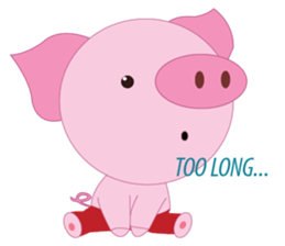 Pink Pig wearing a red pants sticker #11103976