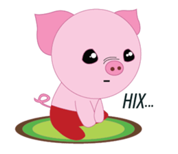 Pink Pig wearing a red pants sticker #11103977