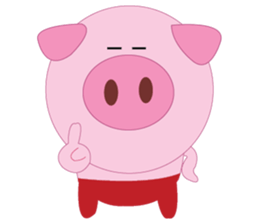 Pink Pig wearing a red pants sticker #11103981