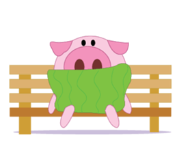 Pink Pig wearing a red pants sticker #11103983