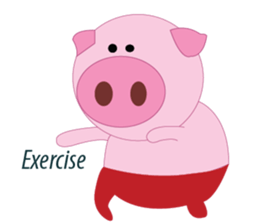 Pink Pig wearing a red pants sticker #11103984