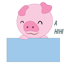 Pink Pig wearing a red pants sticker #11103985