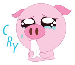 Pink Pig wearing a red pants sticker #11103986