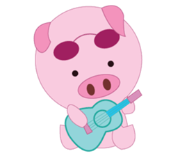 Pink Pig wearing a red pants sticker #11103988