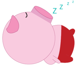 Pink Pig wearing a red pants sticker #11103989