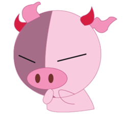 Pink Pig wearing a red pants sticker #11103992