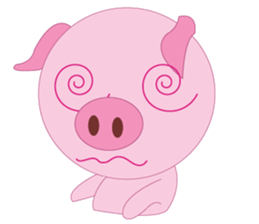 Pink Pig wearing a red pants sticker #11103993