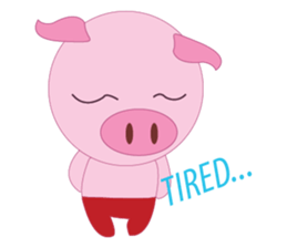 Pink Pig wearing a red pants sticker #11103994