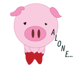 Pink Pig wearing a red pants sticker #11103996