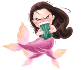Mini mermaid by PARTIDA sticker #11105286