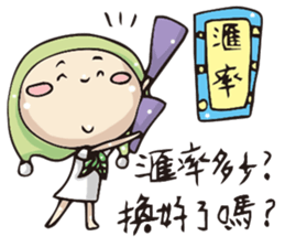 Miss Midolly talking about travel plan. sticker #11109413