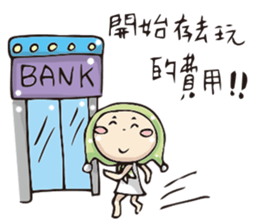 Miss Midolly talking about travel plan. sticker #11109423